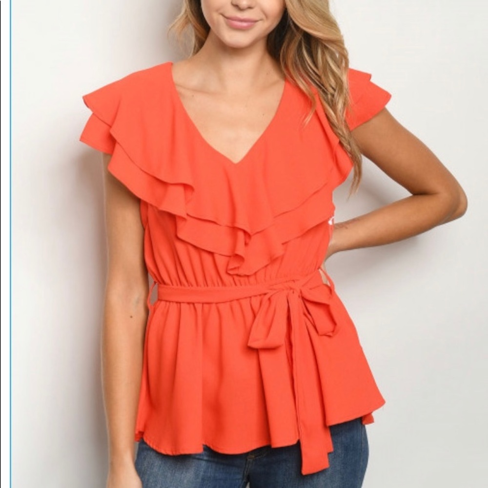 Coral blouse